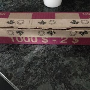 Cardboard Box with Purple and Brown Design